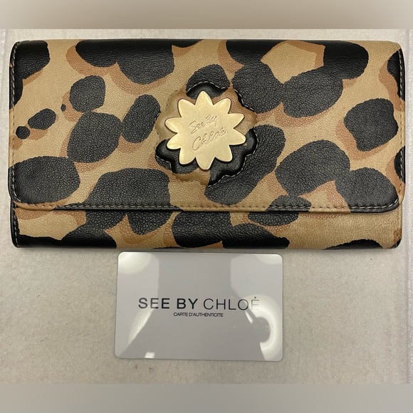“See By Chloe” Authentic Vintage Leopard Print Long Wallet - Picture 15 of 16